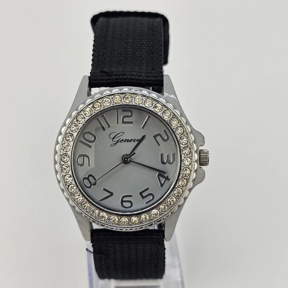 38MM Women's‎ Watch Gray Dial NEW Black Nylon Bands NEW Battery